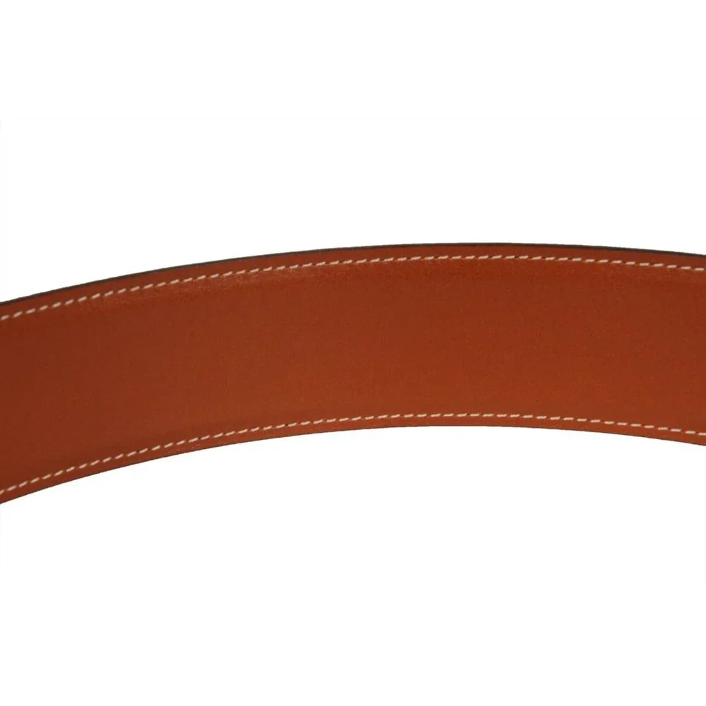 Hermes 41MM H Belt Buckle Kit Reversible Leather Strap 85 Silver Black Brown